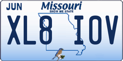 MO license plate XL8I0V