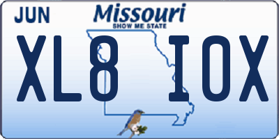 MO license plate XL8I0X