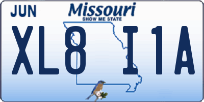 MO license plate XL8I1A
