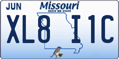 MO license plate XL8I1C
