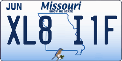 MO license plate XL8I1F