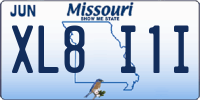 MO license plate XL8I1I
