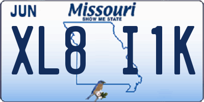 MO license plate XL8I1K
