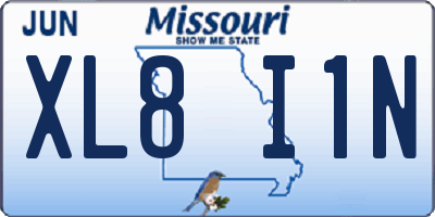 MO license plate XL8I1N
