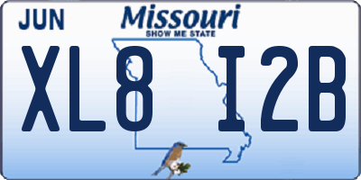 MO license plate XL8I2B