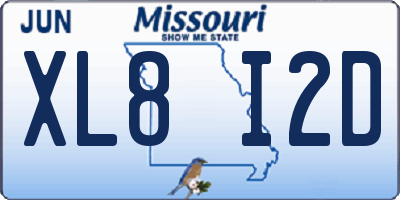 MO license plate XL8I2D