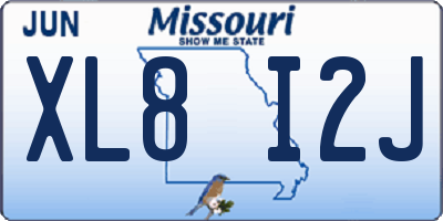 MO license plate XL8I2J
