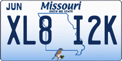 MO license plate XL8I2K