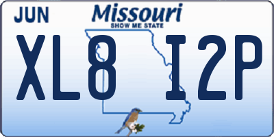 MO license plate XL8I2P