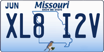 MO license plate XL8I2V