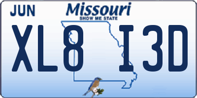 MO license plate XL8I3D