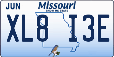 MO license plate XL8I3E