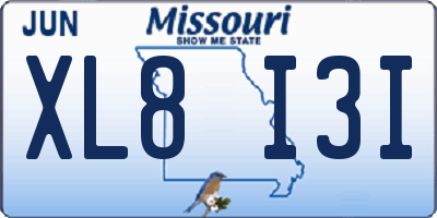 MO license plate XL8I3I