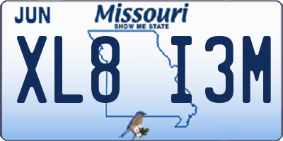 MO license plate XL8I3M