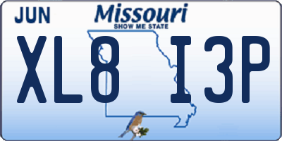 MO license plate XL8I3P