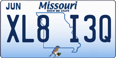 MO license plate XL8I3Q