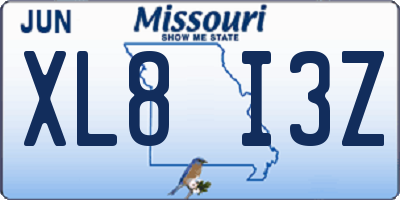 MO license plate XL8I3Z