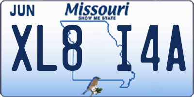 MO license plate XL8I4A