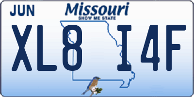MO license plate XL8I4F