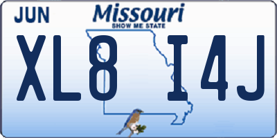 MO license plate XL8I4J