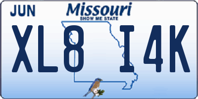 MO license plate XL8I4K
