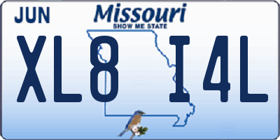 MO license plate XL8I4L