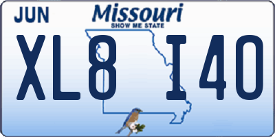 MO license plate XL8I4O