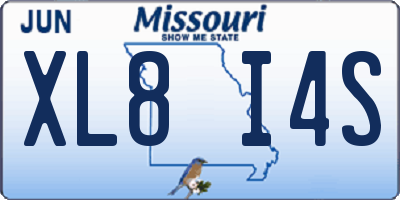 MO license plate XL8I4S