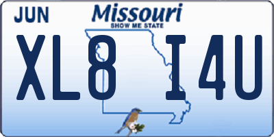 MO license plate XL8I4U