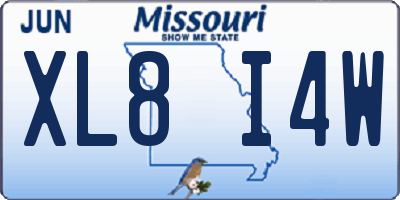 MO license plate XL8I4W