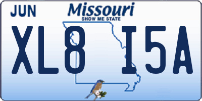 MO license plate XL8I5A