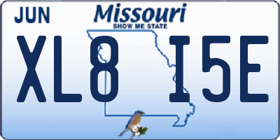 MO license plate XL8I5E
