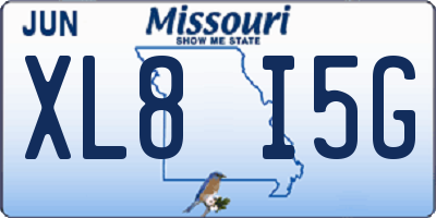 MO license plate XL8I5G