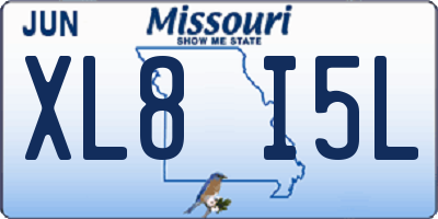 MO license plate XL8I5L