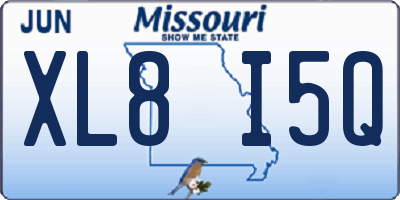 MO license plate XL8I5Q