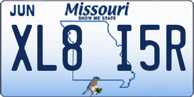 MO license plate XL8I5R