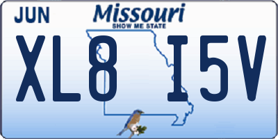 MO license plate XL8I5V