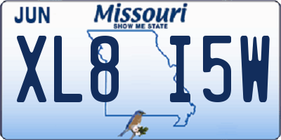 MO license plate XL8I5W