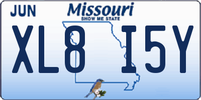 MO license plate XL8I5Y