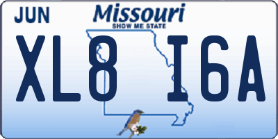 MO license plate XL8I6A