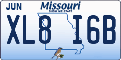 MO license plate XL8I6B