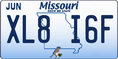 MO license plate XL8I6F
