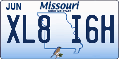 MO license plate XL8I6H