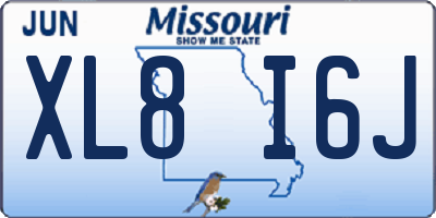 MO license plate XL8I6J