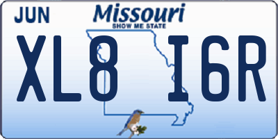 MO license plate XL8I6R