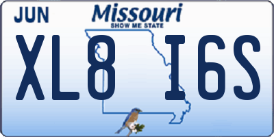 MO license plate XL8I6S