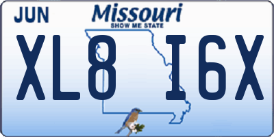 MO license plate XL8I6X
