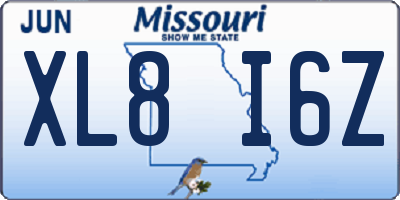 MO license plate XL8I6Z