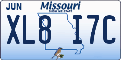MO license plate XL8I7C