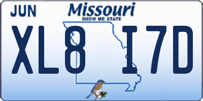MO license plate XL8I7D